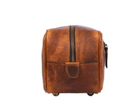 Vacone Leather Toiletry Bag - Caramel Brown