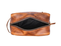 Vacone Leather Toiletry Bag - Caramel Brown