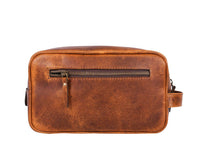 Vacone Leather Toiletry Bag - Caramel Brown
