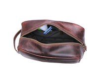 Vacone Leather Toiletry Bag - Walnut Brown