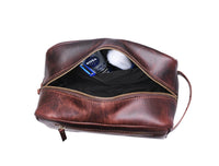 Vacone Leather Toiletry Bag - Walnut Brown