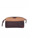 Valencia Canvas Leather Toiletry Bag - Coffee - Aaron Leather Goods 