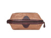 Valencia Canvas Leather Toiletry Bag - Coffee - Aaron Leather Goods 