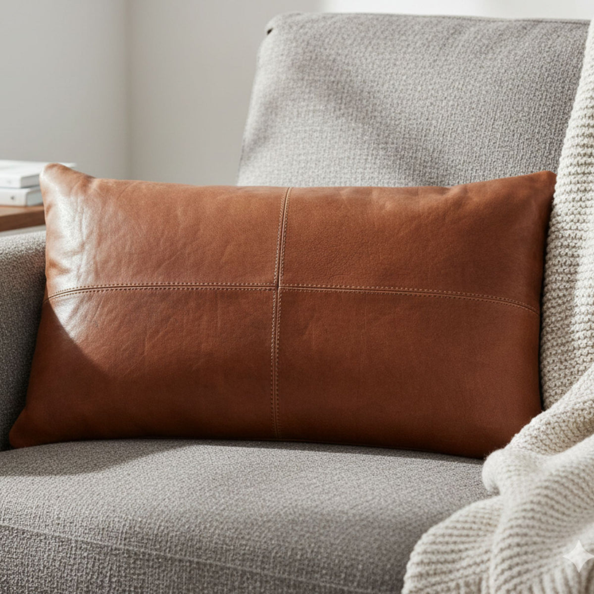 Arizona Leather Pillow Cover - Brown