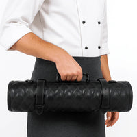 Arctic Blade Quilted Leather Knife Roll -Black