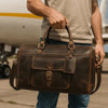 Bolzano Leather Duffle Bag - Walnut Brown - Aaron Leather Goods