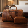 Granada Leather Travel Bag - Caramel Brown - Aaron Leather Goods