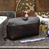 Valencia Canvas Leather Toiletry Bag - Vintage Brown