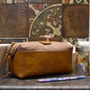 Valencia Canvas Leather Toiletry Bag - Caramel Brown