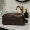 Omaha Leather Toiletry Bag - Walnut Brown - Aaron Leather Goods