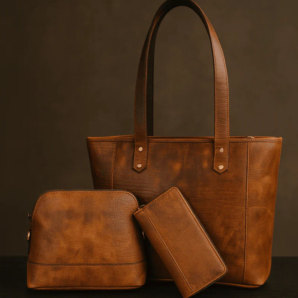 Mieres Travel Tote Bag Combo – Caramel Brown