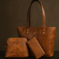 Mieres Travel Tote Bag Combo – Caramel Brown