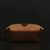 Valencia Canvas Leather Toiletry Bag - Coffee - Aaron Leather Goods