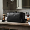 Tampa Leather Toiletry Bag - Raven Black - Aaron Leather Goods