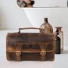 Lexington Leather Toiletry Bag - Vintage Brown - Aaron Leather Goods