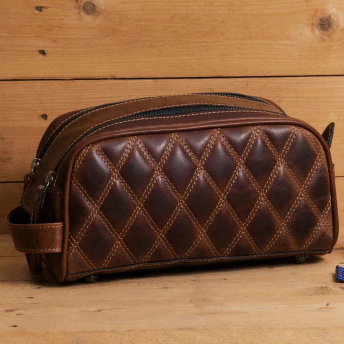 Ample Glide Quilted Leather Toiletry Bag