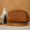Ample Glide Quilted Leather Toiletry Bag - Caramel