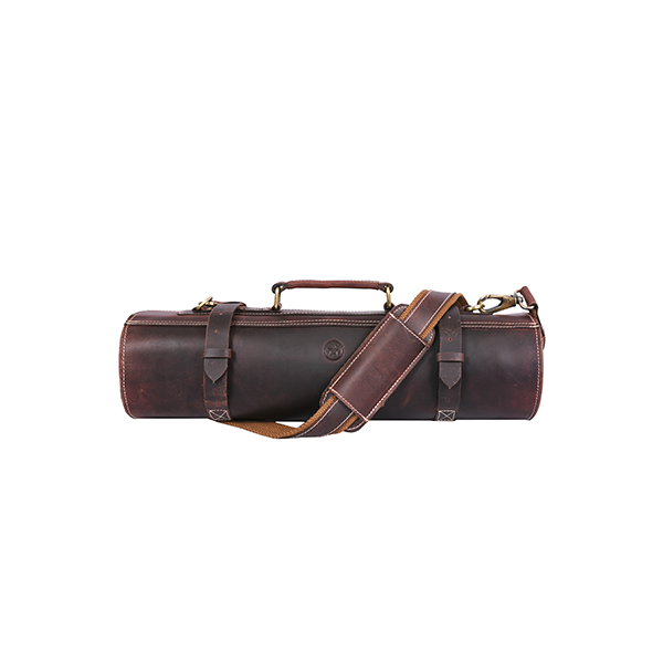 Vicenza Leather Knife Roll - Tawny Brown