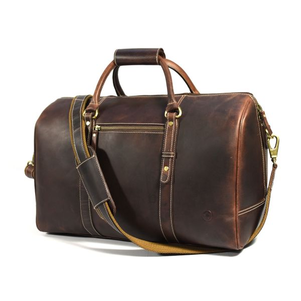 Taranto Leather Weekender Bag - Walnut Brown