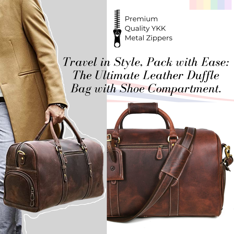 Aaron leather travel 2025 duffel bag