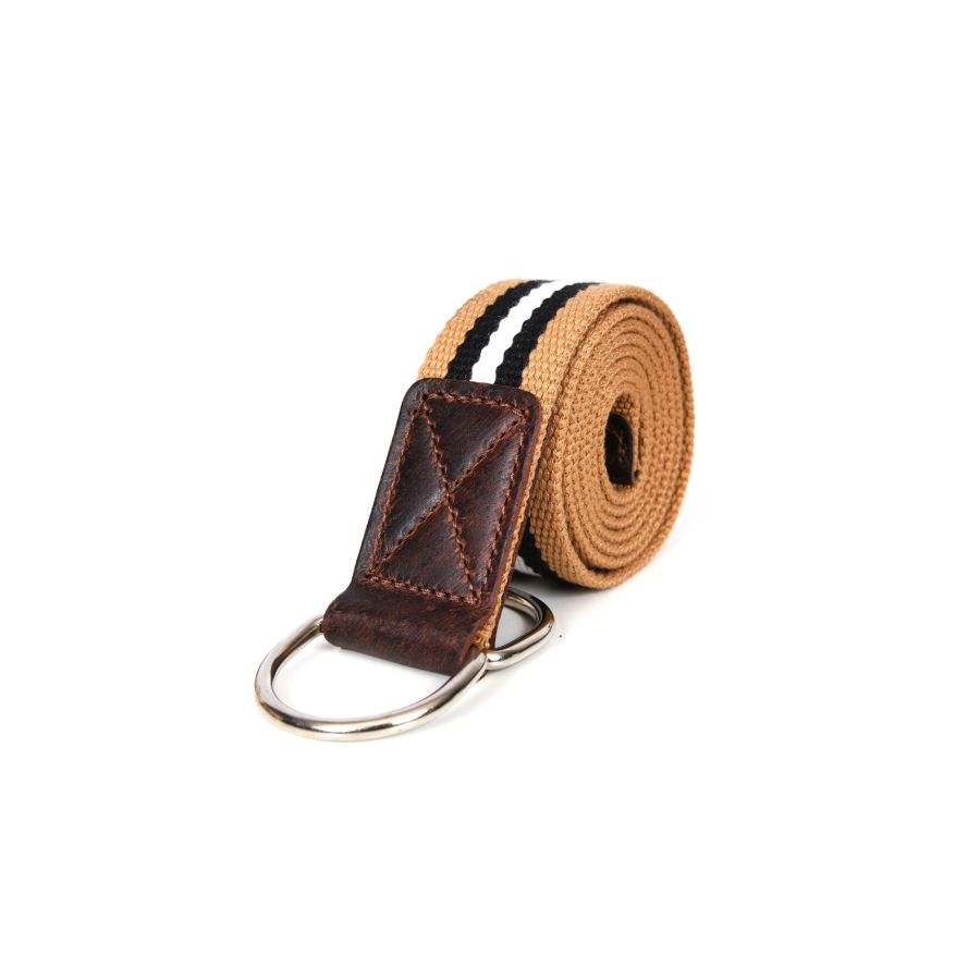 Enova Canvas Belt with D-ring - Coffee-Brown