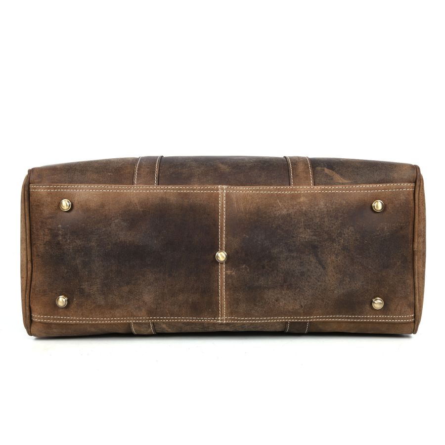 Aaron Leather Goods Taranto Hard Wax Buffalo Leather Weekender Bag
