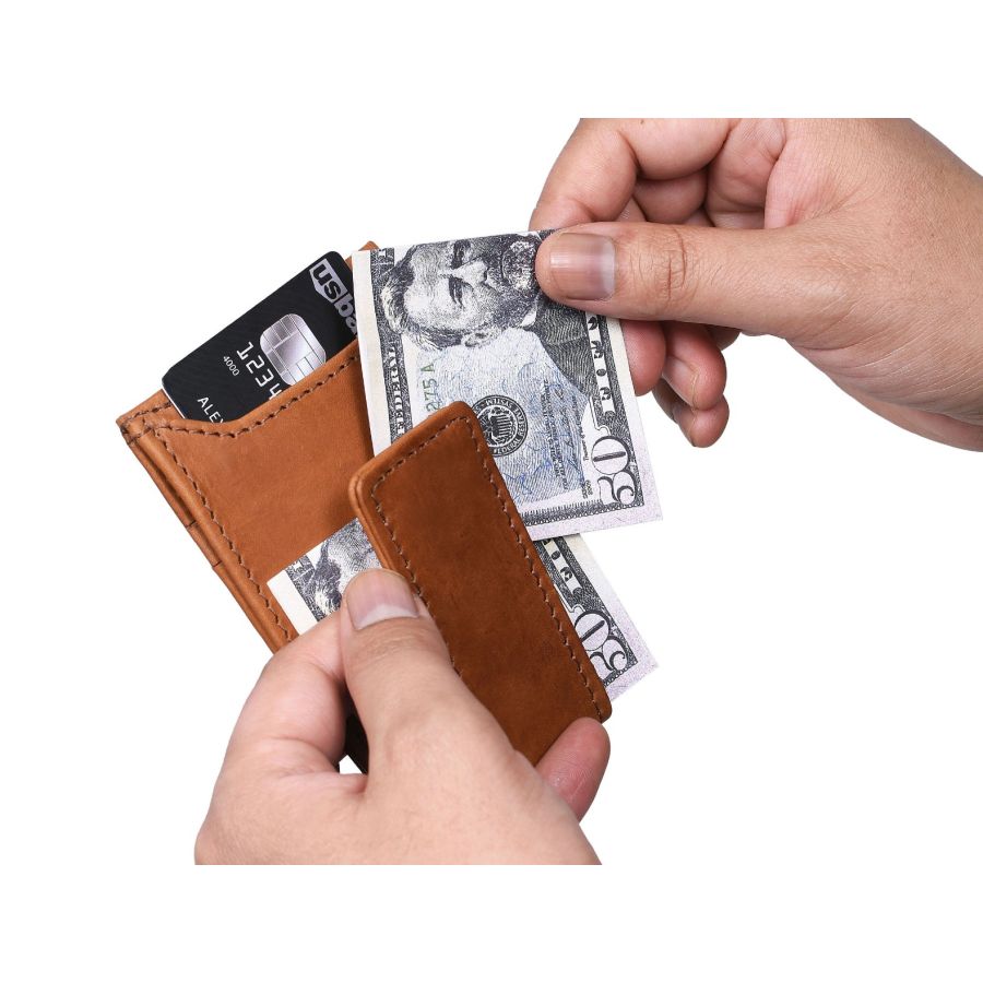 Sestao Minimalist Leather Money Clip Wallet