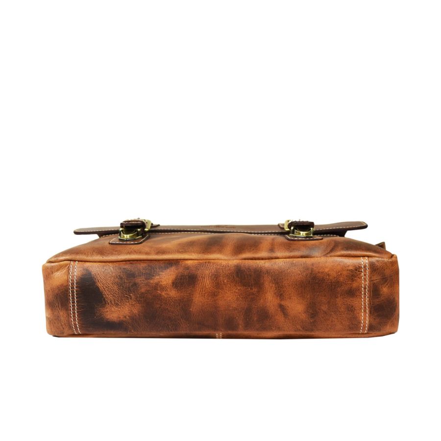 Utopia Leather Office Bag - Caramel Brown