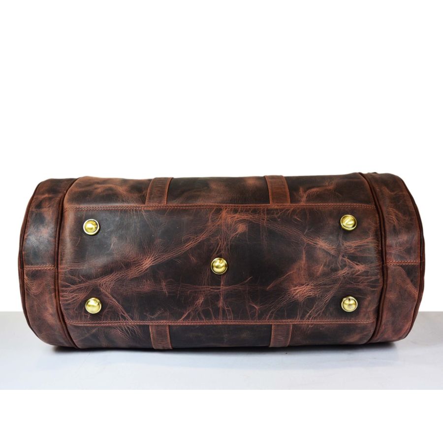 Louis Vuitton - Brown Leather Barrel-Style Bag w/ Mini Pouch