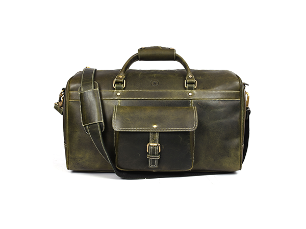 Bolzano Leather Duffle Bag - Seaweed Green