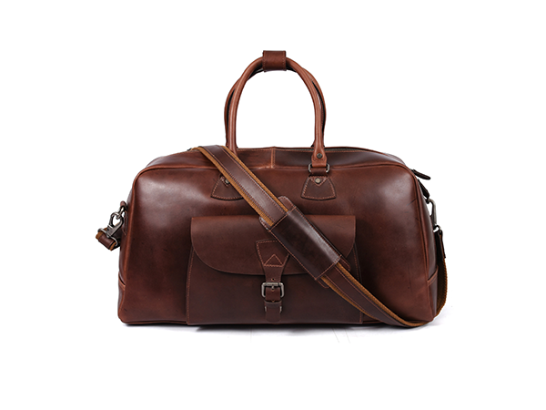 Bordeaux Leather Duffle Bag – Walnut Brown