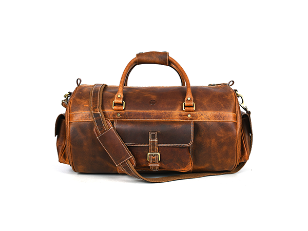 Genuine Leather Duffle Bag, Personalized Canvas Travel Bag