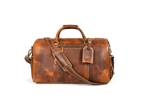 Arezzo Leather Overnight Bag - Caramel Brown