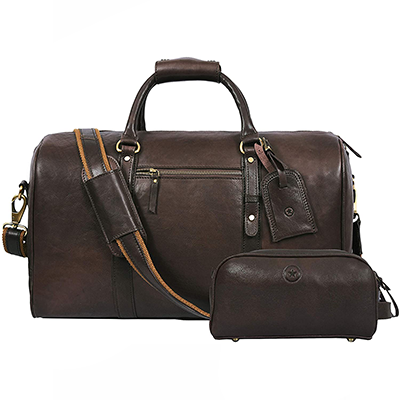 Cordoba Leather Barrel Bag - Walnut Brown