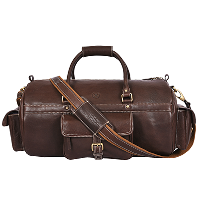 Cordoba Leather Barrel Bag - Walnut Brown