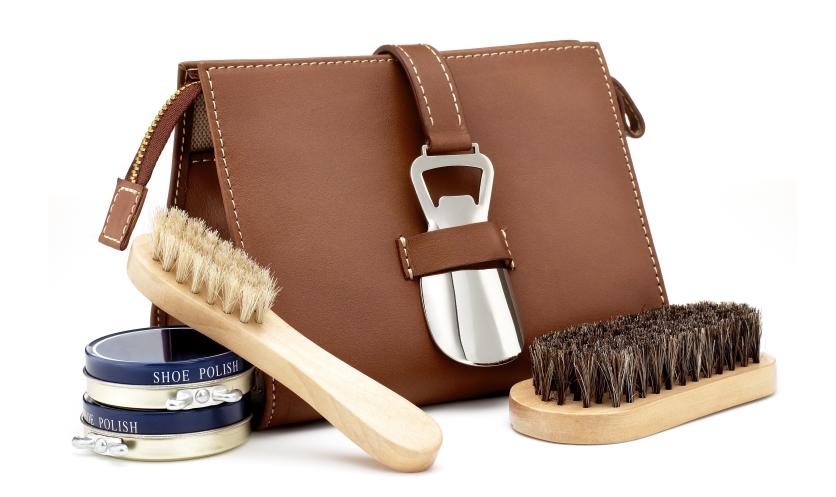 Buy Shoe Shine Kit with PU Leather Sleek Elegant Case, 7-Piece Travel Shoe  Shine Brush kit at Amazon.in