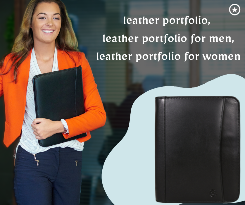 Business Leather Padfolio Leather Portfolio | Professional Organizer Gift for Men & Women | Durable Leather Padfolio | Easy to Carry with A Zippered